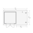 Abri de jardin en bois massif 8,82m² Bastrup 5 avec appentis 200cm – Karibu 