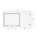 Abri de jardin en bois massif 10,60m² Bastrup 7 avec appentis 200cm – Karibu 