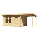 Abri de jardin en bois massif 11,49m² Bastrup 8 avec appentis 200cm – Karibu 