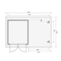 Abri de jardin en bois massif 7,04m² Bastrup 4 avec appentis 200cm et paroi arrière – Karibu 