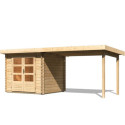 Abri de jardin en bois massif 5,62m² Bastrup 2 avec appentis 300cm – Karibu 