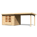 Abri de jardin en bois massif 7,04m² Bastrup 3 avec appentis 300cm – Karibu 