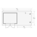 Abri de jardin en bois massif 7,04m² Bastrup 3 avec appentis 300cm – Karibu 