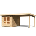 Abri de jardin en bois massif 7,04m² Bastrup 4 avec appentis 300cm – Karibu 