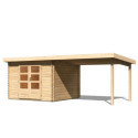 Abri de jardin en bois massif 8,82m² Bastrup 5 avec appentis 300cm – Karibu 