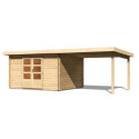 Abri de jardin en bois massif 10,60m² Bastrup 7 avec appentis 300cm – Karibu 