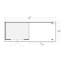 Abri de jardin en bois massif 10,60m² Bastrup 7 avec appentis 300cm – Karibu 