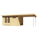 Abri de jardin en bois massif 11,49m² Bastrup 8 avec appentis 300cm – Karibu 