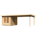 Abri de jardin en bois massif 7,04m² Bastrup 4 avec appentis 400cm – Karibu 