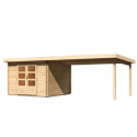 Abri de jardin en bois massif 8,82m² Bastrup 5 avec appentis 400cm – Karibu 