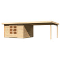 Abri de jardin en bois massif 10,60m² Bastrup 7 avec appentis 400cm – Karibu 