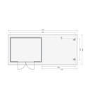 Abri de jardin en bois massif 10,60m² Bastrup 7 avec appentis 400cm – Karibu 