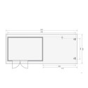 Abri de jardin en bois massif 11,49m² Bastrup 8 avec appentis 400cm – Karibu 