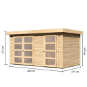 Abri de jardin en bois massif 8,77m² avec cloison intérieure Mühlentrup 1 – Karibu 