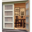 Abri de jardin en bois massif gris terre 8,77m² avec cloison intérieure Mühlentrup 1 – Karibu 