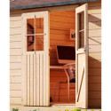 Abri de jardin en bois massif 8,88m² avec cloison intérieure Tintrup – Karibu 
