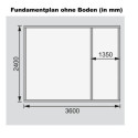 Abri de jardin en bois massif gris terre 8,88m² avec cloison intérieure Tintrup – Karibu 