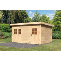 Abri de jardin en bois massif 11,62m² avec cloison intérieure Mattrup – Karibu 