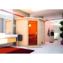 Sauna traditionnel d’angle Mia Plug &Play - 4 places 38mm Woodfeeling 