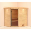 Sauna traditionnel d’angle Mia Plug &Play - 4 places 38mm Woodfeeling 