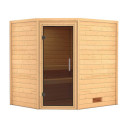 Sauna traditionnel d’angle Mia Plug &Play - 4 places 38mm Woodfeeling 