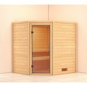 Sauna traditionnel d’angle Mia Plug &Play - 4 places 38mm Woodfeeling 