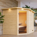 Sauna traditionnel d'angle Lisa Woodfeeling 3 à 4 places 38mm - Karibu