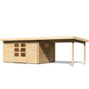 Abri de jardin 11,49m² en bois massif 40mm Trittau 5 avec appentis 330cm – Karibu 