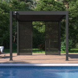 Panneau latéral à ventelles 1m OMBREA - Anthracite