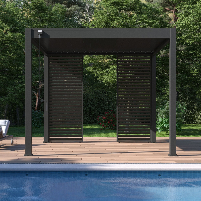 Panneau latéral à ventelles 1m OMBREA - Anthracite