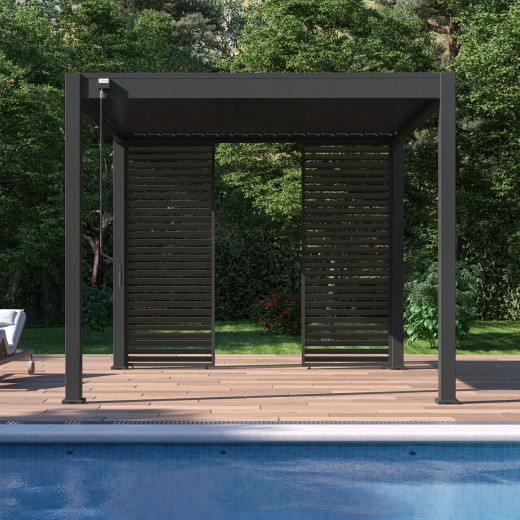 Panneau latéral à ventelles 1m OMBREA - Anthracite
