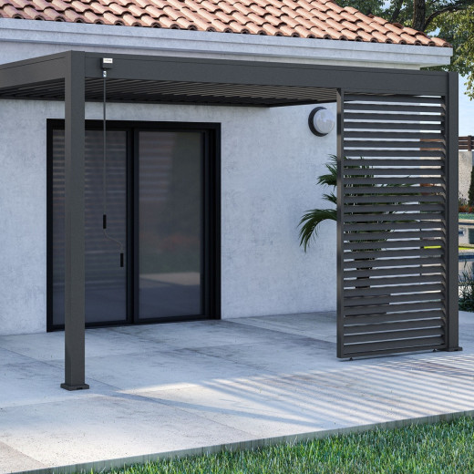 Panneau latéral à ventelles 1,33m OMBREA - Anthracite