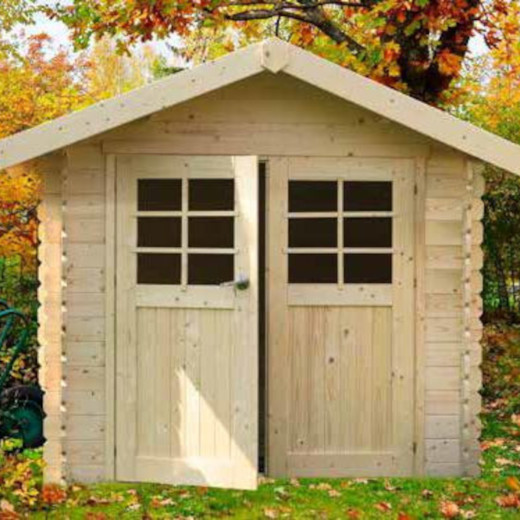 Abri de jardin en bois massif 28mm Lannion porte double 8,88m² - SOLID