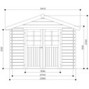 Abri de jardin en bois massif 28mm Lannion porte double 8,88m² - SOLID