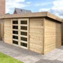 Abri de jardin 12m² Malmo en bois massif 28mm SOLID