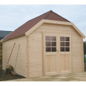 Abri de jardin 11,56m² Limerick en bois traité autoclave PEFC 28mm + shingles - SOLID
