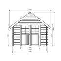 Abri de jardin 11,56m² Limerick en bois traité autoclave PEFC 28mm + shingles - SOLID