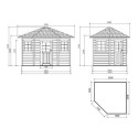 Abri d'angle 5,70m² Nancy en bois massif PEFC 28mm + shingles - SOLID