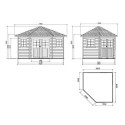 Abri d'angle 5,70m² Nancy en bois massif PEFC 28mm + shingles - SOLID