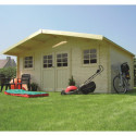 Abri de jardin en bois massif 28mm Montreux avec double porte 25,81m² - SOLID