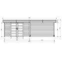 Abri de jardin Arhus 8,17m² en bois massif 28mm avec terrasse couverte - SOLID