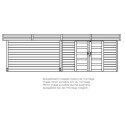 Abri de jardin Arhus 8,17m² en bois massif 28mm avec terrasse couverte - SOLID