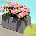 Jardinière en fibre de terre 60x30xH.30cm gris ciment