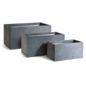 Jardinière en fibre de terre 60x30xH.30cm gris ciment