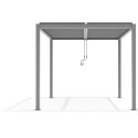 Pergola bioclimatique autoportante en aluminium gris clair 3x3m - X-METAL