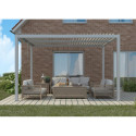 Pergola bioclimatique autoportante en aluminium gris clair 3x3m - X-METAL