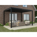 Pergola bioclimatique autoportante en aluminium anthracite 4x3m - X-METAL