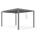 Pergola bioclimatique autoportante en aluminium gris clair 4x3m - X-METAL