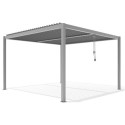 Pergola bioclimatique autoportante en aluminium gris clair 4x4m - X-METAL