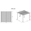 Pergola bioclimatique autoportante en aluminium gris clair 4x4m - X-METAL